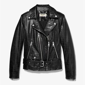 Michaels Black Textured Leather Jacket